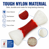 Jouet à mâcher en nylon durable pour chien, design os, bicolore, pour le nettoyage des dents et l'entraînement molaire, pour chiens moyens, grands et agressifs