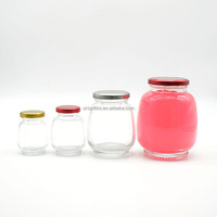 Pot en verre pour épices de 80 ml, 120 ml, 180 ml, 360 ml, 750 ml, pot de conservation alimentaire rond scellé avec couvercle pour nids d'oiseaux et champignons argentés