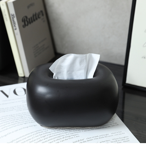 Gốm ánh sáng phong cách sang trọng mô hộp phòng khách Bàn cà phê đơn giản màu đen và trắng mô hộp giấy khăn ăn hộp - Product Image 6