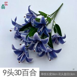 Flor de Seda Artificial 3D de Lirio con 9 Cabezas, Decoración Impermeable para el Hogar, Accesorios para Bodas, Marca Dalin Craft - Product Image 5