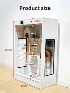 Grande cage à oiseaux de luxe en bois massif écologique pour perroquets, ara, calops et perruches – Conception chauffante à température constante - Product Image 2