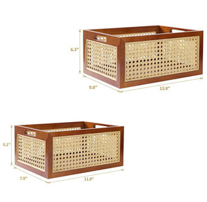 Boîte de rangement moderne multifonctionnelle empilable en bois massif écologique de grande taille sur mesure avec poignées pour chaussures - Product Image 4