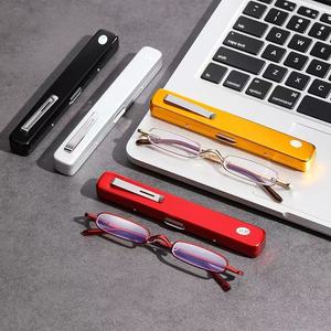 Small Lightweight Metal Presbyscopic <strong>Reading</strong> <strong>Glasses</strong> Unisex Portable Cartridge HD <strong>Mini</strong> Aging Old Face Transparent Lenses Elderly - Product Image 3