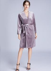 Logo personalizzato abito per la sposa <span class=keywords><strong>e</strong></span> damigella d'onore del partito delle donne kimono morbido velluto <span class=keywords><strong>camicia</strong></span> <span class=keywords><strong>da</strong></span> <span class=keywords><strong>notte</strong></span> - Product Image 4