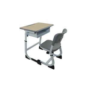 Metallo singolo scrivania aule scolastiche di uno studente tavolo da studio scrivania regolabile banchi di scuola superiore e sedie - Product Image 3