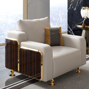 Stile americano divano profondo divano Daybed in vera pelle sedie singole reclinabili con sgabello in <span class=keywords><strong>legno</strong></span> <span class=keywords><strong>poltrona</strong></span> - Product Image 2