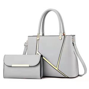 High Quality Tasche Metal Totebag Pu Leather Clutch <strong>Mini</strong> Purse Low MOQ Custom 2 Pcs Set Handbags for Women - Product Image 2