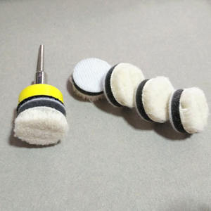 Tampon de polissage en laine Sky Eagle conique, non abrasif, auto-adhésif, avec support en polaire pour meuleuse d'angle - Product Image 4