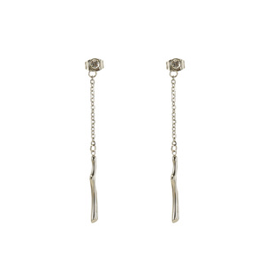 Zogxin Stainless Steel Tassel Drop Earrings 18K Gold <b>Silver</b> <b>Stud</b> Chain Bamboo Design For Women Party Jewelry - Product Image 5