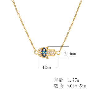 Collar <span class=keywords><strong>de</strong></span> <span class=keywords><strong>Plata</strong></span> <span class=keywords><strong>de</strong></span> Ley 925 con Ojo <span class=keywords><strong>de</strong></span> <span class=keywords><strong>Hamsa</strong></span> y Baño <span class=keywords><strong>de</strong></span> Oro <span class=keywords><strong>de</strong></span> 14k, Moderno y Elegante, para Mujer, Venta al Por Mayor Mlluki - Product Image 6
