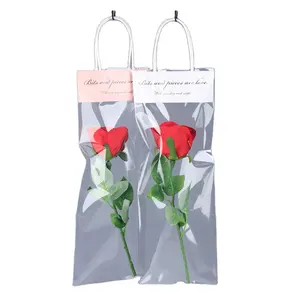 wholesale promotional clear transparent PP shopping bag hard customized bags plastic bags shopping for gift