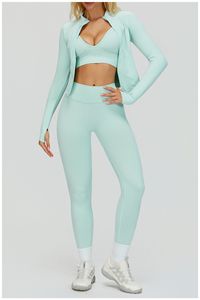 Abbigliamento Donna Leggings Yoga con Vita a V e Arricciatura Abbigliamento Sportivo Femminile Completi Yoga Senza Cuciture Abbigliamento Fitness - Product Image 4