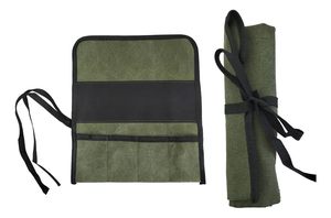 Custom 4 Pocket Canvas <strong>Tool</strong> <strong>Roll</strong> Bag, Waxed <strong>Roll</strong> up <strong>Tool</strong> Pouch Organizer for Wrench Plier Chisel Knife Hamm - Product Image 2