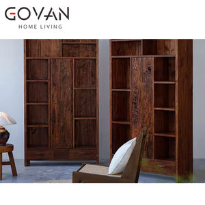 Estantería de Madera Maciza Antigua Estilo Wabi Sabi, Mueble Ecológico y Duradero para Interiores, Sala de Estar o Bar en Casa - Product Image 5