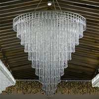 Décoration de plafond de mariage LUYI, lustre suspendu romantique en acrylique transparent, rideau de perles tendance, accessoire pour hôtel et salon