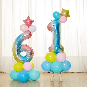 Número de globo de látex de arco kit de columna kit de soporte para decoraciones de boda <span class=keywords><strong>feliz</strong></span> fiesta de cumpleaños suministros alfabeto ballon soporte - Product Image 1