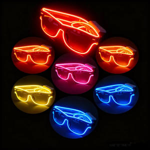 Neon leuchtende LED-Brille Leuchten Flash Blinkende Brille Halloween Party Nachtclub Weihnachten Ostern Abschluss Schwarz Farbe Tasche - Product Image 6
