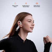 Écouteurs intelligents E12 avec caméra 8MP, assistant vocal IA, traduction en temps réel, suppression du bruit, micro HD, faible latence, Hi-Fi, application tactile