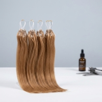 Extensions de cheveux humains Remy 100% vietnamiennes en micro-boucles, double trame, personnalisables avec logo, haute qualité, vente en gros