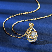 Bijoux de luxe 925 colliers en argent Sterling 6.5mm 1.0 carat Moissanite goutte d'eau infini pendentif collier pour femmes