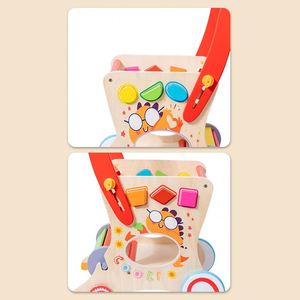 Jouets promotionnels : Chariot de courses en bois pour enfants, chariot de supermarché à pousser, voiture jouet pour tout-petits - Product Image 4
