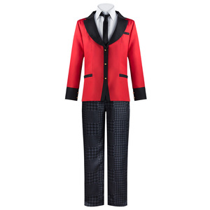 Costume de cosplay Kakegurui Ryota Suzui pour homme, uniforme rouge et noir à motif pied-de-poule, ensemble complet, tenue de jeu de rôle anime - Product Image 2