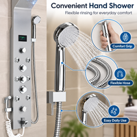 Ensemble de douche thermostatique mural pour hôtel avec écran LED, affichage numérique de la température, panneau de douche en acier inoxydable, robinets de bain et de douche