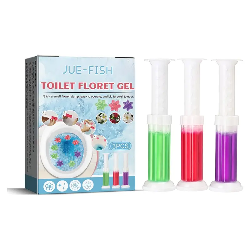 Grosir 3 Buah Gel Pembersih Toilet Detergen Aroma Bunga Toilet Aromatik Gel Toilet Mangkuk Pembersih Cap Bunga