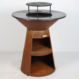 Brasero Plancha de Patio 2026 Élégant et Simple à Structure KD, en Acier Corten Durable, avec Bac à Bois et Rangement pour <span class=keywords><strong>Bûches</strong></span> - Product Image 3