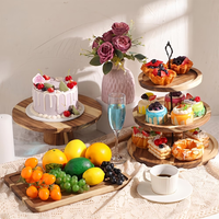 Plateau à dessert en bois écologique avec support pour gobelets, idéal pour les mariages, les fêtes et les événements - Qualité alimentaire