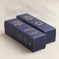 Boîte pliante haut de gamme en carton ivoire avec lamination brillante et dorure à chaud en relief