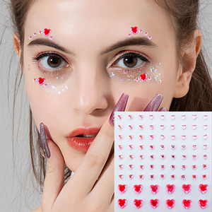 Autocollant de <span class=keywords><strong>tatouage</strong></span> temporaire personnalisé en forme de pierres précieuses rondes, maquillage sexy pour le visage à la française, strass imperméables pour filles/femmes, <span class=keywords><strong>tatouage</strong></span> temporaire mignon - Product Image 1
