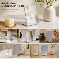 Support de signalisation en acrylique miroir simple face, personnalisé et plié à chaud, pour présentoir de table – Vente en gros