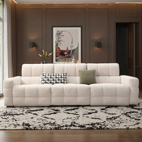 Canapé Sectionnel Moderne en Velours Crème pour Salon, Fauteuil Inclinable Modulable Électrique Confortable à 3 Places Effet Nuage pour la Maison
