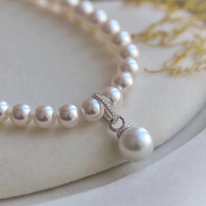 Pendentif en argent S925 pour accessoires de perles DIY avec fermoir ouvert, collier tendance, perles de 8 à 11 mm, support vide 30442 - Product Image 1