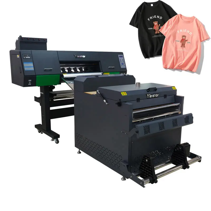 2024 Beste Kwaliteit Dual Head Hoge Resolutie 50Cm 60Cm 70Cm Gepersonaliseerde Custom T-Shirt Dtf Printer Drukmachine Met Shaker