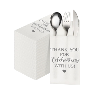 Nouvelle impression douce et confortable personnalisée Tablette de serviettes de table en papier Airlaid pour fêtes Serviettes de table en papier jetables pour cocktail - Product Image 1