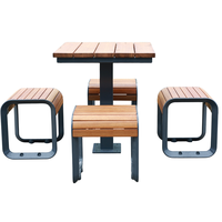 Meubles d'extérieur de luxe, table et chaises de camping en bois pour usage commercial, table et chaises de pique-nique, table et chaises de restaurant en plein air, table et chaises de parc