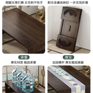 New Chinese style Zen-inspired bay window <b>table</b>, home use, tatami-style <b>folding</b> Zen-inspired <b>small</b> tea <b>table</b>, floor-standing or - Product Image 2