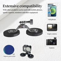 Accessoires de microphone d'extension pour caméra Go Pro Hero 9/10 en alliage d'aluminium personnalisé, base à aimant à double aspiration puissante, montages rapides