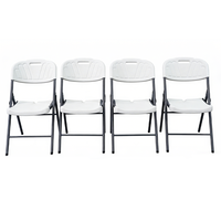 Chaise pliante en plastique robuste avec structure en fer pour intérieur/extérieur, mariage, fête, restaurant, salle de réunion, patio, jardin