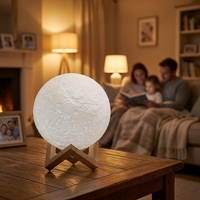 Lampe lunaire 3D RGB, lumière de nuit LED colorée à 16 couleurs avec télécommande, intensité réglable, décoration de chambre à coucher, cadeau unique