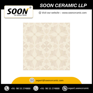 Carreaux de sol en porcelaine polie au design rustique 60x60 CM, carreaux d'extérieur avec texture de fleurs et de plantes, antidérapants, résistants aux acides - Product Image 6