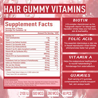 Vente chaude Suppléments Vitamines Marque Privée Cheveux Vitamine Gummy Ours Biotine Vitamine Gummies Pour Une Forte Croissance Des Cheveux