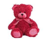 Animaux en peluche personnalisés, ours en peluche rouge doux et adorable pour la Saint-Valentin, cadeaux avec rembourrage en coton PP pour unisexe