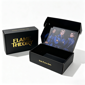 Boîte d'expédition noire personnalisée avec logo en feuille d'or, boîte en carton ondulé <span class=keywords><strong>pour</strong></span> l'emballage de bijoux, boîte d'expédition en film mat <span class=keywords><strong>pour</strong></span> les petites entreprises - Product Image 1