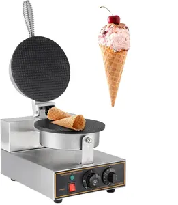 Comercial Ice Cream Cone Machine Waffle Cone Maker Aço inoxidável elétrico Egg Roll Mold antiaderente Waffle Cone e Bowl Maker