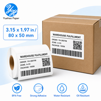 Rouleau d'étiquettes thermiques directes 80x50mm, revêtement supérieur, autocollant, pour codes-barres et entrepôts
