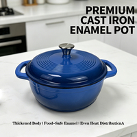 Cocotte en fonte émaillée antiadhésive, compatible gaz et induction, pour cuisson au four