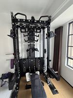 TTFLEX Premium 2-en-1 Multifonctionnel Power Rack Cable Crossover Smith Machine Acier Inoxydable Pile de poids 70-120kg Gym Fitness